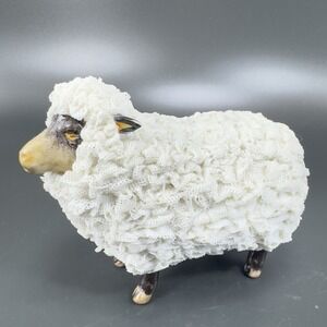 Irish Dresden Mammy Sheep Ram Figurine Delicate Lace Fine Porcelain VTG Marked
